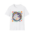 Nordic Folk Floral Rabbit T-Shirt — Whimsical Hand-Painted Rabbit Tee