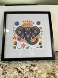 Nordic/Folk Art inspired Elephant art print 8'x8' (No Frame)